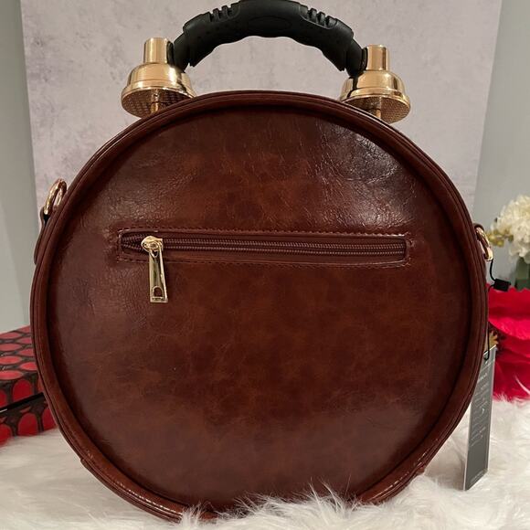 NEW Steampunk Clock Wearable Art Bronze Brown Shoulder Bag or Home Decor NWT - Picture 3 of 14